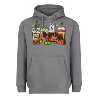 Storm Christmas coffee cups with White Shepherd Heavyweight Hoodie - RanaPortraitStore