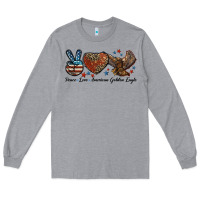 Heather Grey Western Peace Love American Golden Eagle Long Sleeve Tee - LillyAllenDesigns