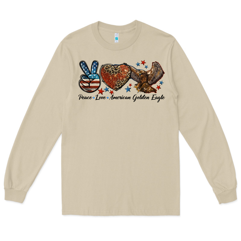 Western Peace Love American Golden Eagle Long Sleeve Tee by LillyAllenDesigns | Teevron