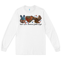 White Western Peace Love American Golden Eagle Long Sleeve Tee - LillyAllenDesigns