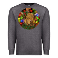 Charcoal Heather Brown Cow Christmas Premium Sweatshirt - RanaPortraitStore