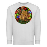 Dove Grey Brown Cow Christmas Premium Sweatshirt - RanaPortraitStore