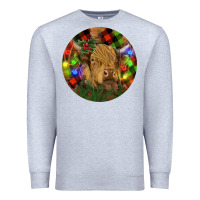 Heather Grey Brown Cow Christmas Premium Sweatshirt - RanaPortraitStore