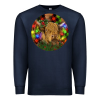 Navy Brown Cow Christmas Premium Sweatshirt - RanaPortraitStore