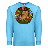 Ocean Blue Brown Cow Christmas Premium Sweatshirt - RanaPortraitStore