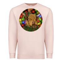 Pale Pink Brown Cow Christmas Premium Sweatshirt - RanaPortraitStore