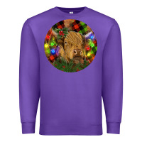 Purple Brown Cow Christmas Premium Sweatshirt - RanaPortraitStore
