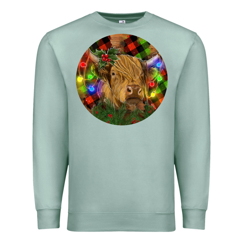 Brown Cow Christmas Premium Sweatshirt by RanaPortraitStore | Teevron