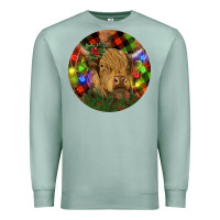 Seafoam Brown Cow Christmas Premium Sweatshirt - RanaPortraitStore