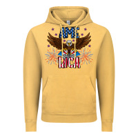 Vintage Mustard America eagle Vintage Hoodie - CowhideDigitalArt