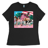 Black American farm animals tumbler 4th of july Ladies Tee - FaDigitalArtStudio