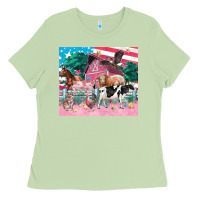 Matcha American farm animals tumbler 4th of july Ladies Tee - FaDigitalArtStudio