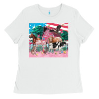 American Farm Animals Tumbler 4th Of July Ladies Tee | Teevron