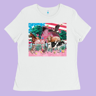 American Farm Animals Tumbler 4th Of July Ladies Tee Designed By Fadigitalartstudio