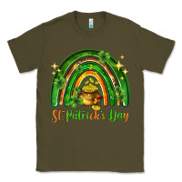 Army Green St. Patrick's Day rainbow Classic Tee - HowdyJamesFarm