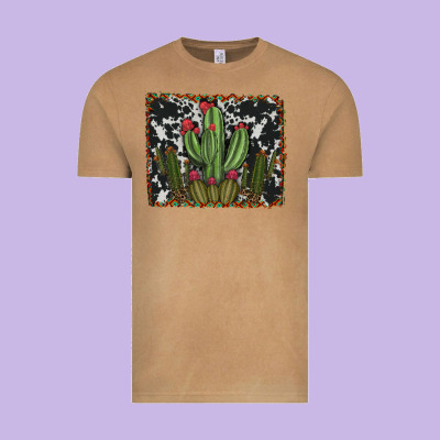Aztec Cowhide Cacti Vintage Tee Designed By Ranaportraitstore