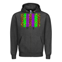 Charcoal Heather mardi gras brush stoke Zipper Hoodie - JahusDesignShop