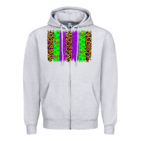 Heather Grey mardi gras brush stoke Zipper Hoodie - JahusDesignShop