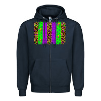 Navy mardi gras brush stoke Zipper Hoodie - JahusDesignShop