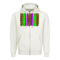 Oatmeal Heather mardi gras brush stoke Zipper Hoodie - JahusDesignShop