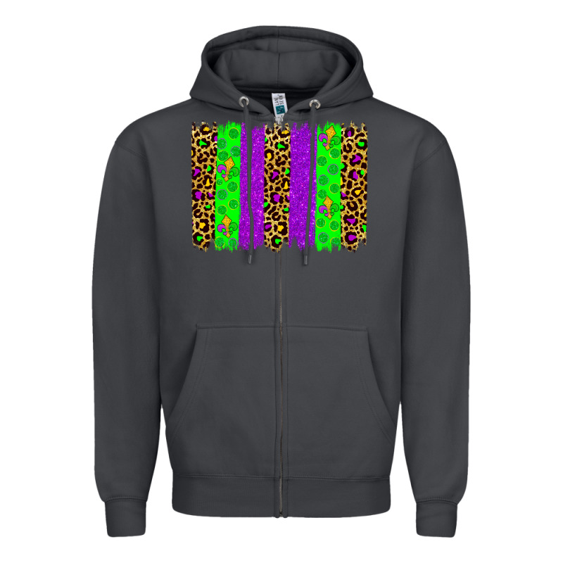 Mardi Gras Brush Stoke Zipper Hoodie by JahusDesignShop | Teevron