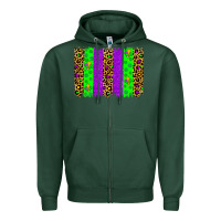 Sports Green mardi gras brush stoke Zipper Hoodie - JahusDesignShop