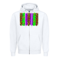 White mardi gras brush stoke Zipper Hoodie - JahusDesignShop