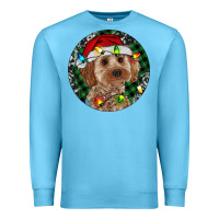 Ocean Blue Cockapoo Christmas Premium Sweatshirt - RanaPortraitStore