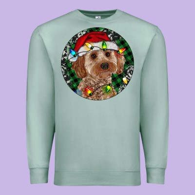 Cockapoo Christmas Premium Sweatshirt Designed By Ranaportraitstore