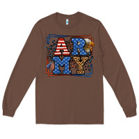 Chestnut Army Veteran leopard frame 4th of July Long Sleeve Tee - LillyAllenDesigns