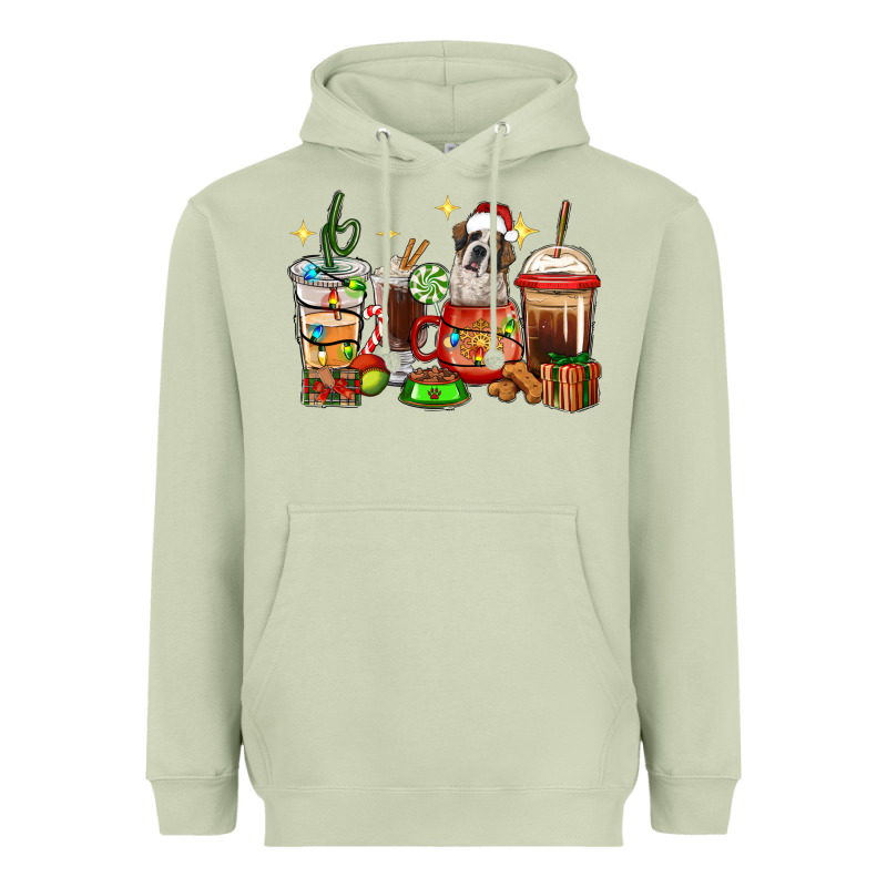 Christmas Coffee Cups With Saint Bernard Heavyweight Hoodie by RanaPortraitStore | Teevron