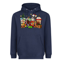 Navy Christmas coffee cups with Saint Bernard Heavyweight Hoodie - RanaPortraitStore
