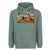 Sage Christmas coffee cups with Saint Bernard Heavyweight Hoodie - RanaPortraitStore
