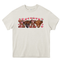 Cream Xoxo highland cows Heavy Core Tee - RanaPortraitStore