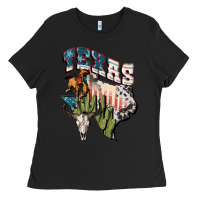 Black Texas 4th of July Ladies Tee - FaDigitalArtStudio