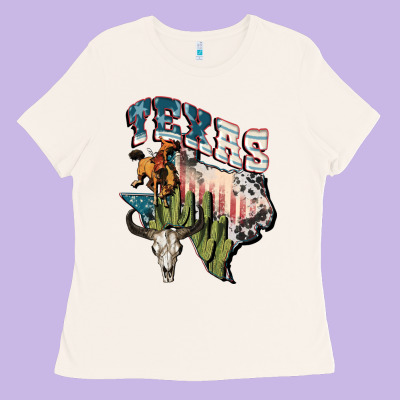 Texas 4th Of July Ladies Tee Designed By Fadigitalartstudio