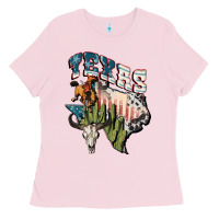 Bubblegum Pink Texas 4th of July Ladies Tee - FaDigitalArtStudio