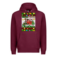 Burgundy Small Town Christmas Premium Hoodie - Artiststas