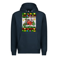 Navy Small Town Christmas Premium Hoodie - Artiststas