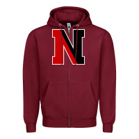 Burgundy Northeastern Gifts, Huskies Long Sleeve Zipper Hoodie - DesigneFamous