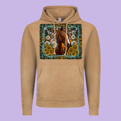 Western Horse Mouse Pad Vintage Hoodie Designed By Cowhidedigitalart