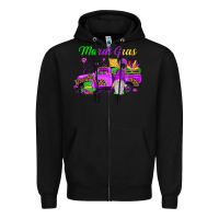 Black mardi gras truck gnome Zipper Hoodie - JahusDesignShop