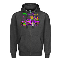 Charcoal Heather mardi gras truck gnome Zipper Hoodie - JahusDesignShop