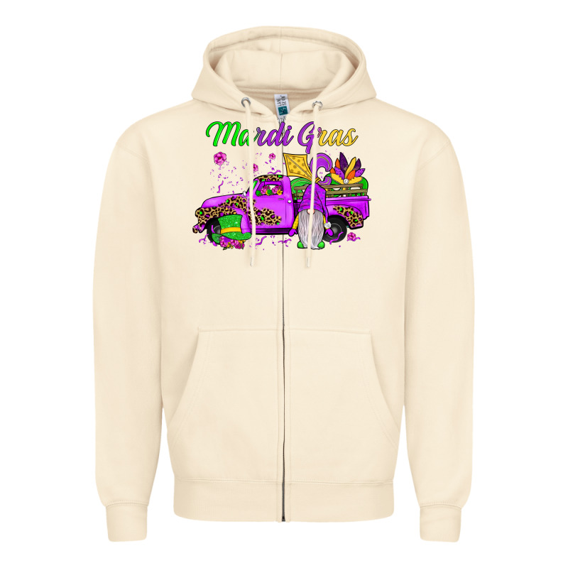 Mardi Gras Truck Gnome Zipper Hoodie by JahusDesignShop | Teevron
