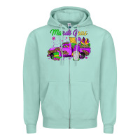 Seafoam mardi gras truck gnome Zipper Hoodie - JahusDesignShop