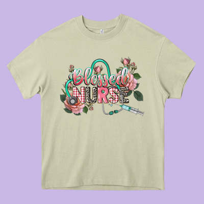 Blessed Nurse Heavy Core Tee Designed By Cowgirlartshop