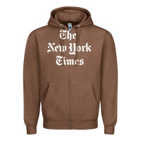 Chestnut new york times Zipper Hoodie - DesigneFamous