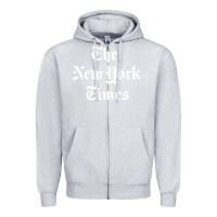Heather Grey new york times Zipper Hoodie - DesigneFamous