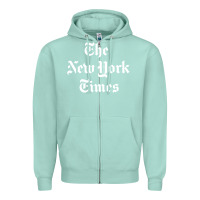 Seafoam new york times Zipper Hoodie - DesigneFamous