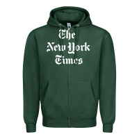 Sports Green new york times Zipper Hoodie - DesigneFamous